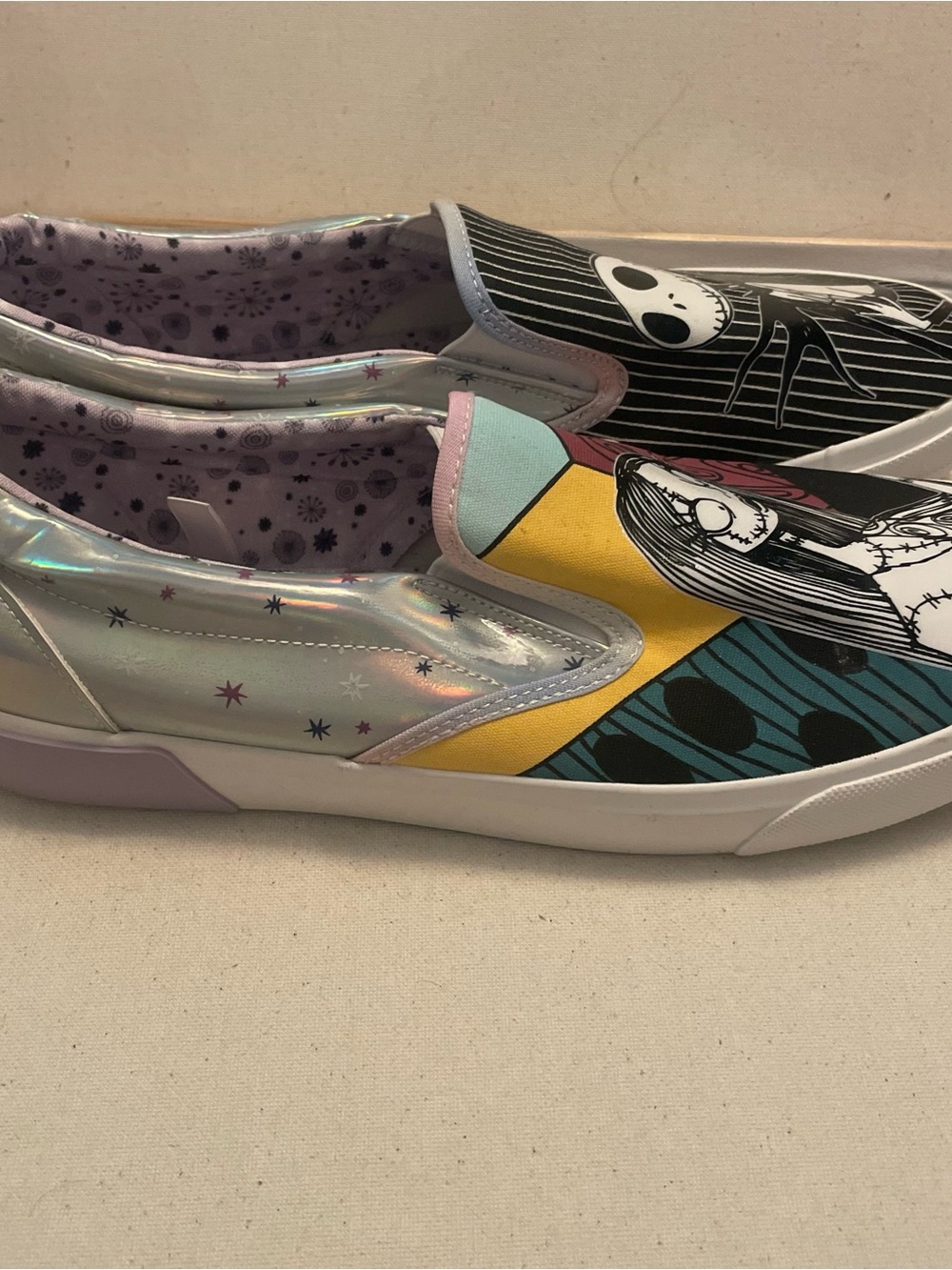 Nightmare Before Christmas Characters Slip-On Sneakers Jack and Sally size 10 - Picture 2 of 6
